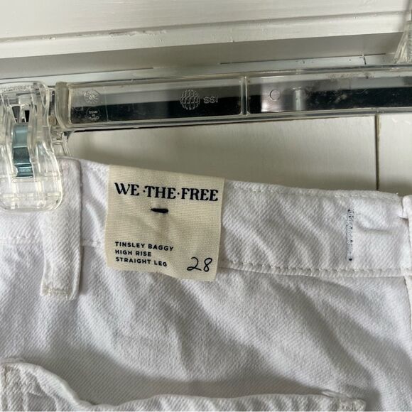 NEW Free People x We The Free Tinsley Baggy High Rise Jeans in White/Ecru - Picture 8 of 9